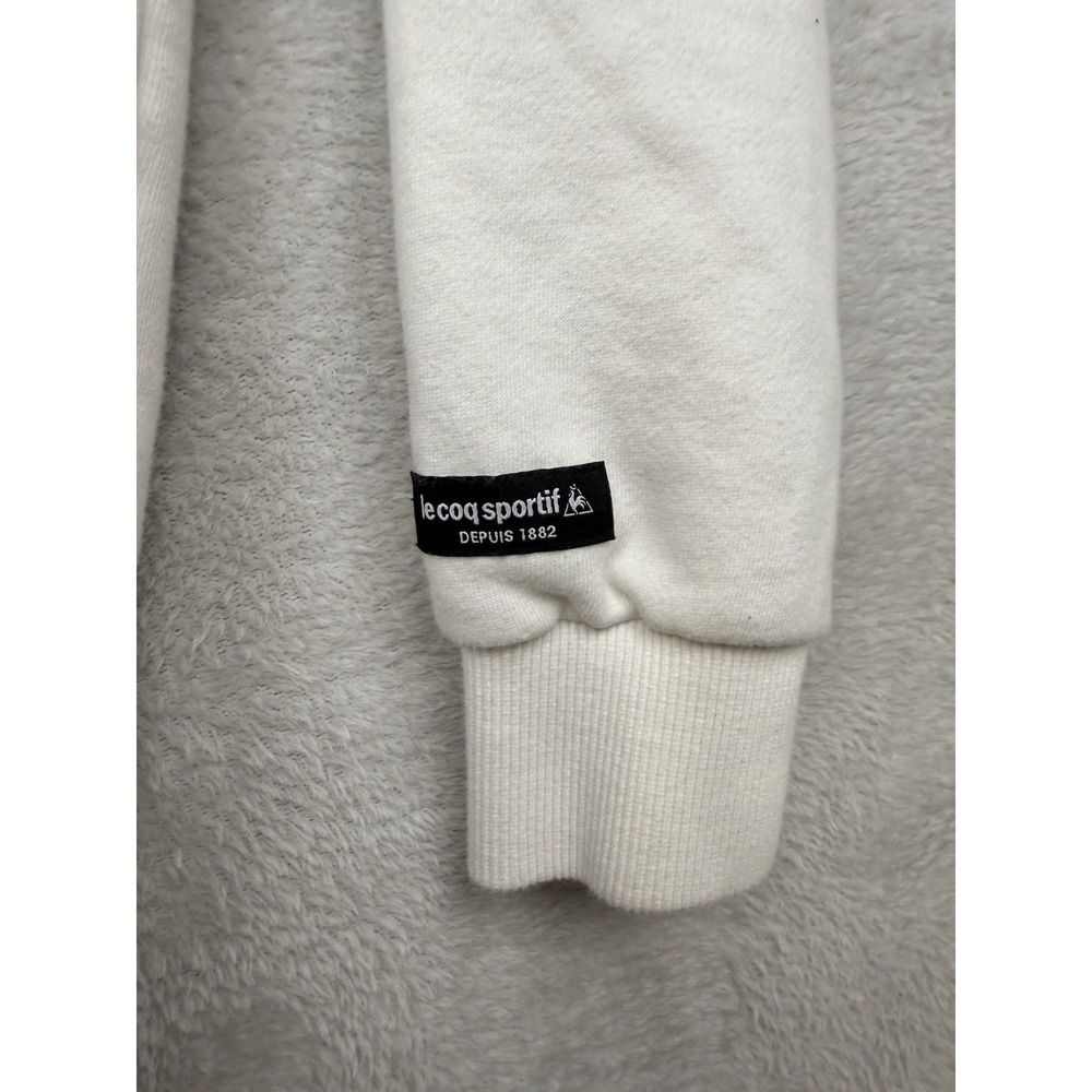 Le Coq Sportif Sweatshirt White Spellout Logo Crewneck Retro Sportswear Mens S - Picture 4 of 9